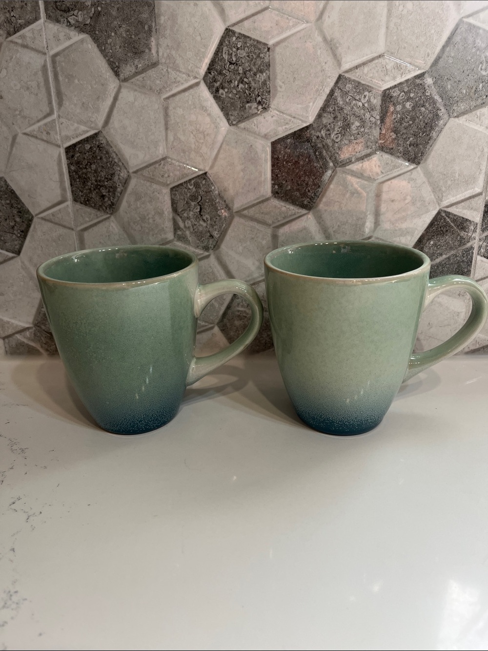 Simons Maison Ombre Green to Blue Coffee Mugs - Set of 2
